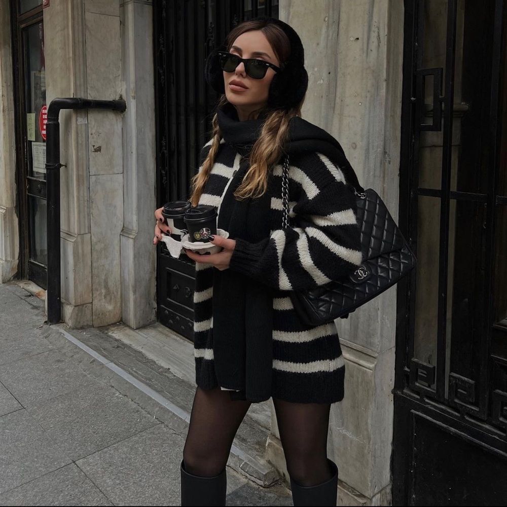 Zara Long Striped Cardigan New - Picture 6 of 11